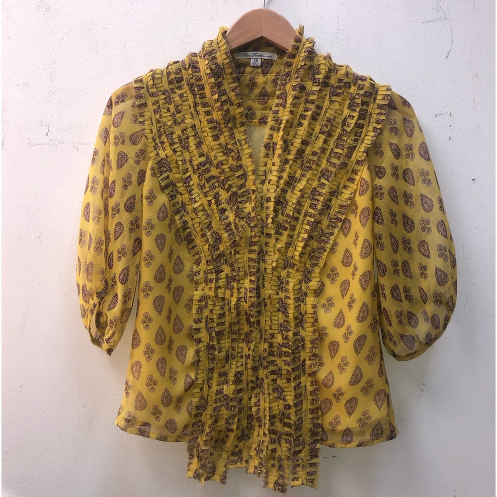 Yellow paisley Tencel blouse